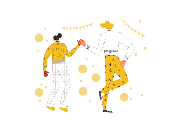 节日活动中两个人物穿着休闲装图片下载