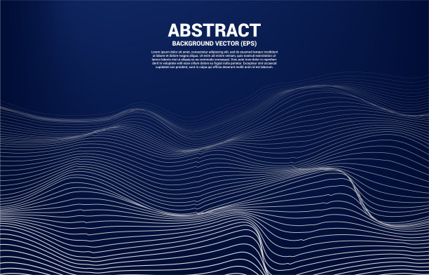 数字轮廓线和波形线框。图片下载