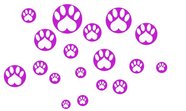 粉色的心和爪子表情图片下载