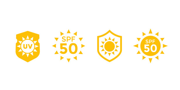 防晒霜可以防止紫外线辐射，spf50图标图片下载