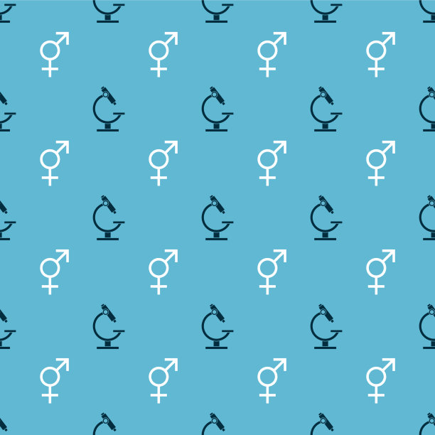 在无缝图案上设置显微镜和性别图片下载