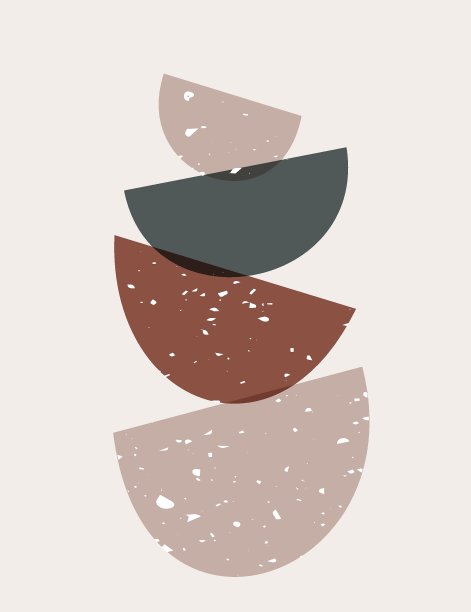 具有几何和有机形状的抽象海报。当代手绘矢量插图图片下载