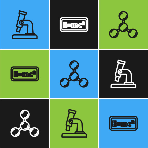 设置线显微镜分子和方程式图片下载