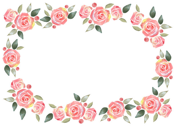 水彩粉红玫瑰花装饰图片下载