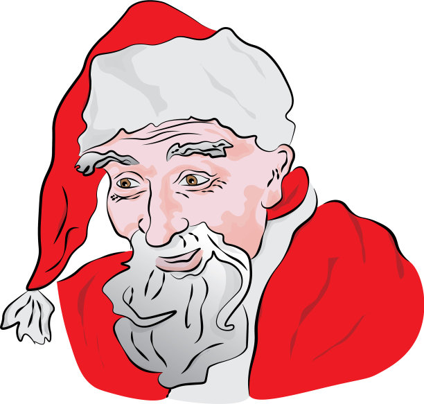 戴着帽子的圣诞老人图片下载