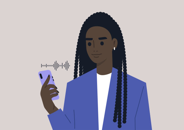 一个年轻的黑人女性正在用手机听语音信息，z一代的生活方式图片下载