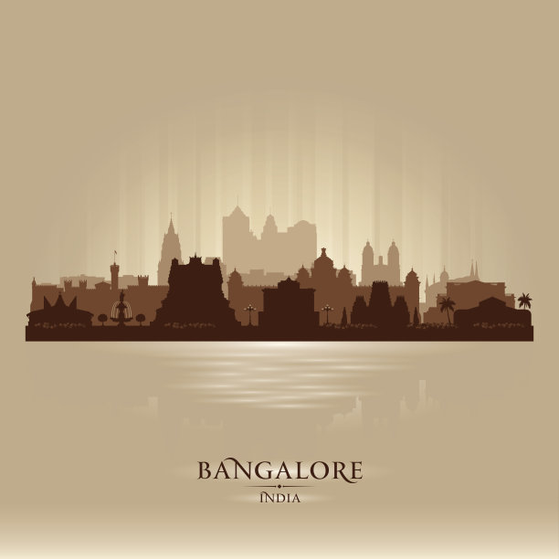 班加罗尔印度城市天际线轮廓图片下载