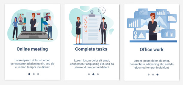 在线会议和办公室工作图片下载