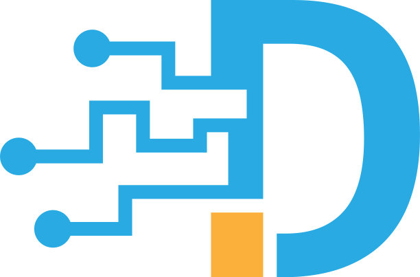 字母d电路技术标志图标创意图片下载