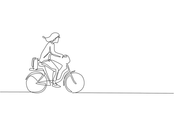 单线连续画年轻图片下载