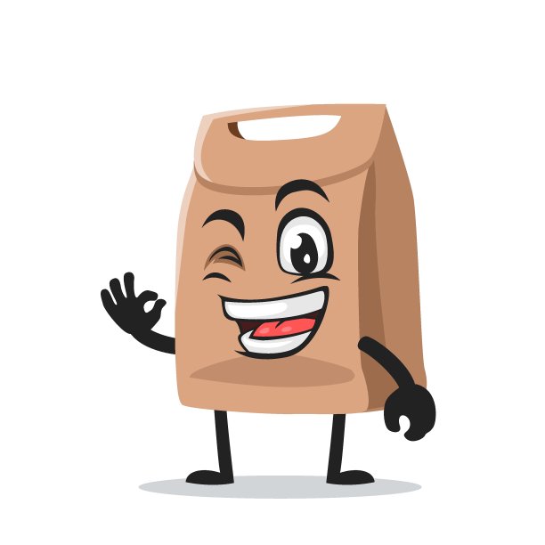 矢量插图的纸袋吉祥物或人物图片下载