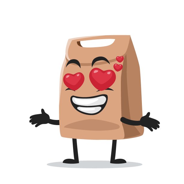 矢量插图的纸袋吉祥物或人物图片下载