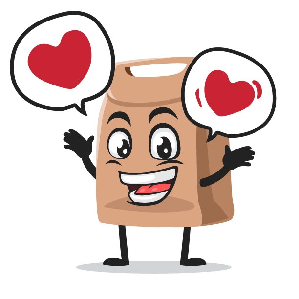 矢量插图的纸袋吉祥物或字符图片下载