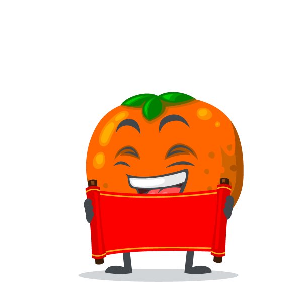 吉祥物或橙色水果的矢量插图特征图片下载