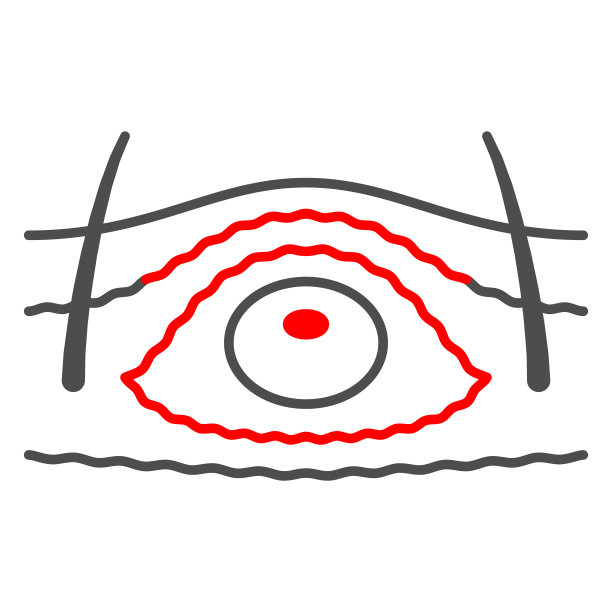 结缔组织炎症细线图标，人类疾病概念，粘液标志白色背景，良性肿瘤组织图标在移动和web的轮廓风格。矢量图形。图片下载