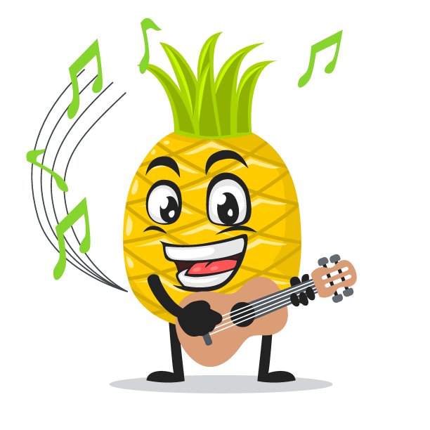 矢量插画的菠萝吉祥物或角色图片下载
