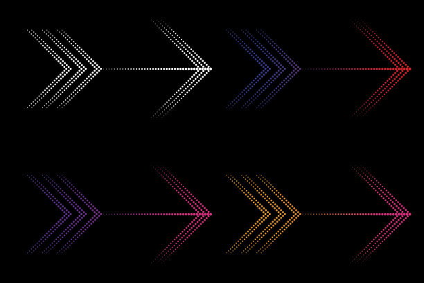 平坦的霓虹灯箭头。箭头图标。向量的背景。股票的形象。每股收益10。图片下载