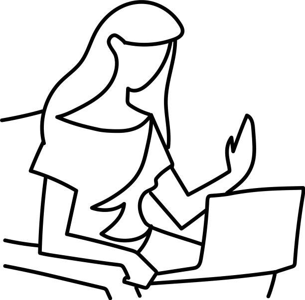 用笔记本电脑连续工作的女人图片下载