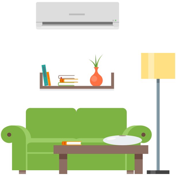 房间矢量，家中室内用沙发家具图片下载