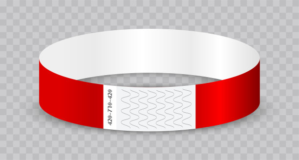 空纸或特卫强手镯或腕带。粘性手入口事件纸手镯孤立在一个透明的背景。图片下载