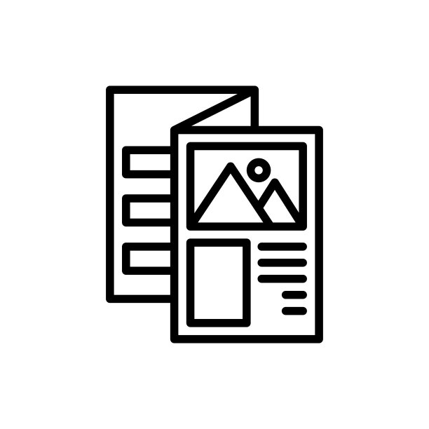 小册子矢量轮廓图标风格的插图。EPS 10个文件图片下载