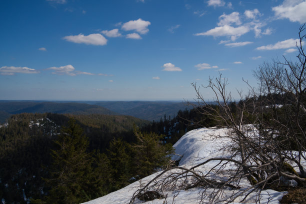 从山上俯瞰蓝天美景图片下载