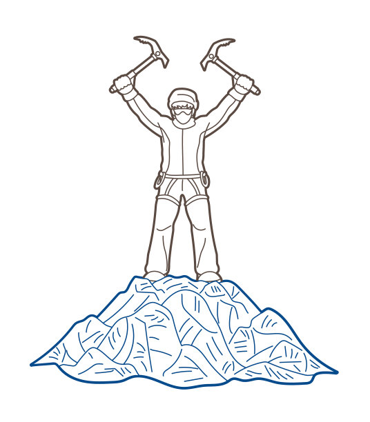 徒步者爬山徒步卡通图形图片下载