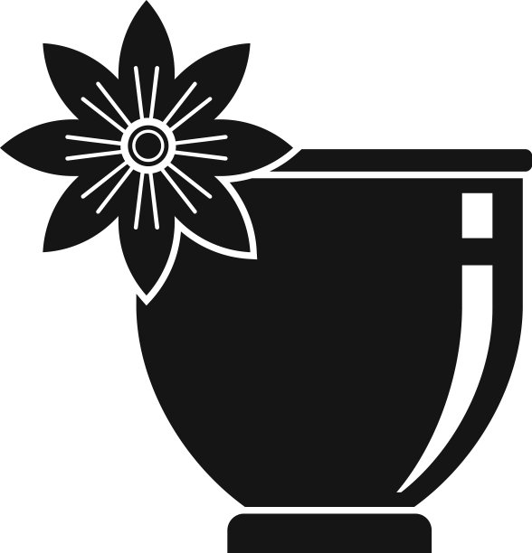 茶道花杯icon简约风格图片下载
