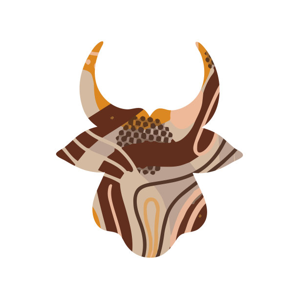 头一个公牛抽象轮廓符号2021图片下载