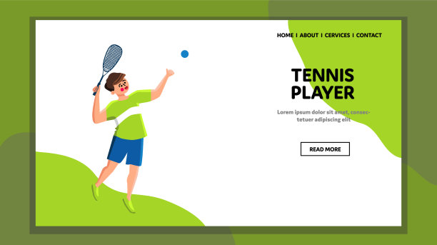 有运动器材的网球运动员图片下载