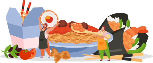 锅面平铺构成图片下载