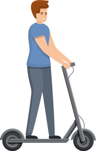 现代电动滑板车图标卡通风格图片下载
