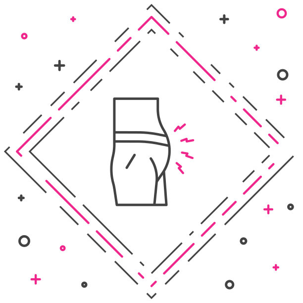 线腹胀图标孤立白色图片下载