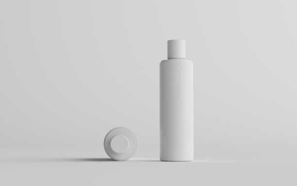 250ml白色塑料洗发水/沐浴露/护肤水，化妆品瓶模型-两瓶图片下载