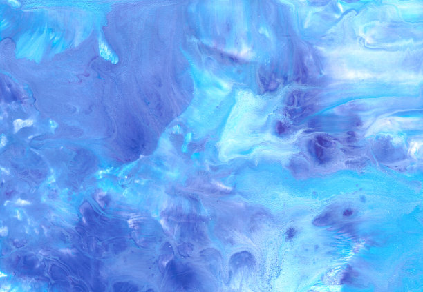 抽象流体艺术背景。蓝色、紫色和白色混在一起。美丽的创意印刷。抽象艺术手绘。原来的艺术品。颜色溅在纸上。室内的照片图片下载