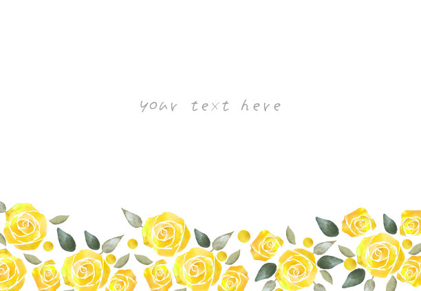 水彩黄玫瑰花装饰图片下载