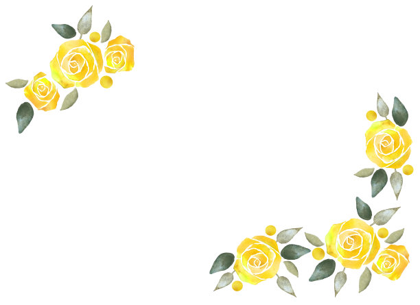 水彩黄玫瑰花装饰图片下载
