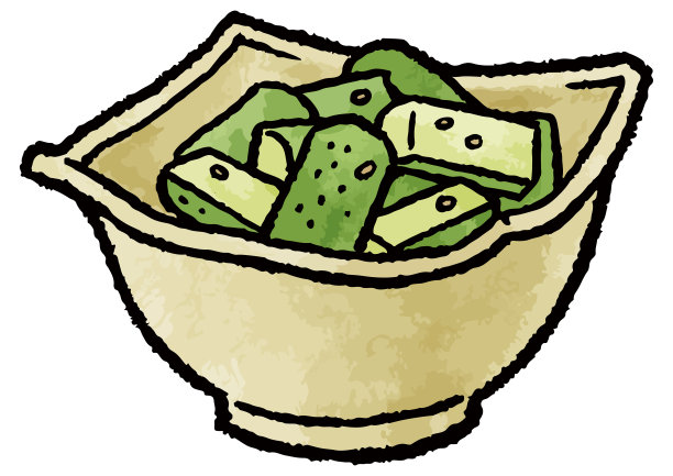 【手绘矢量插图材料】tataki cucumber插图图片下载
