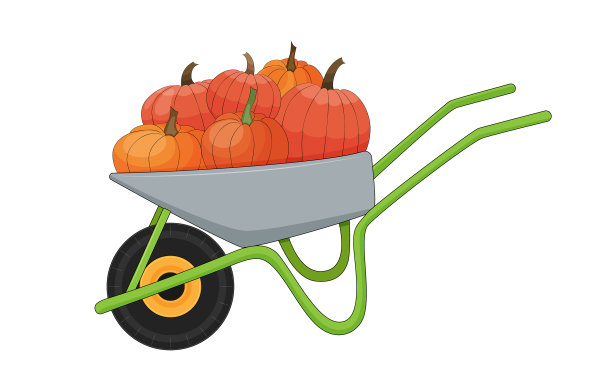 手推车完整的南瓜图片下载