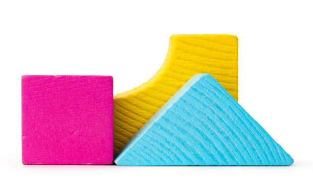 彩色的玩具构造部件孤立在白色图片下载