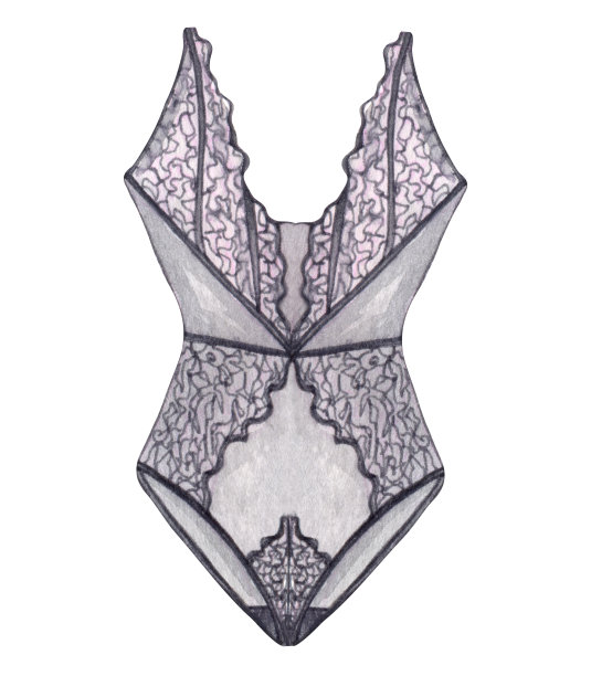 水彩内衣。手绘女人内衣。时装插图图片下载
