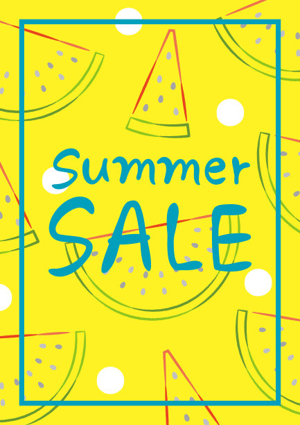 流行西瓜图案夏季促销广告(A3号)图片下载