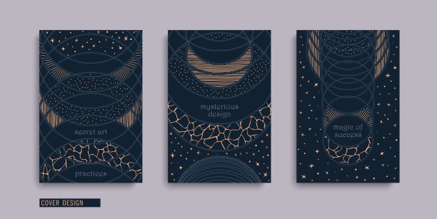 神圣几何学。由线条，星星和圆圈组成的神秘的古代图案。向量模板图片下载