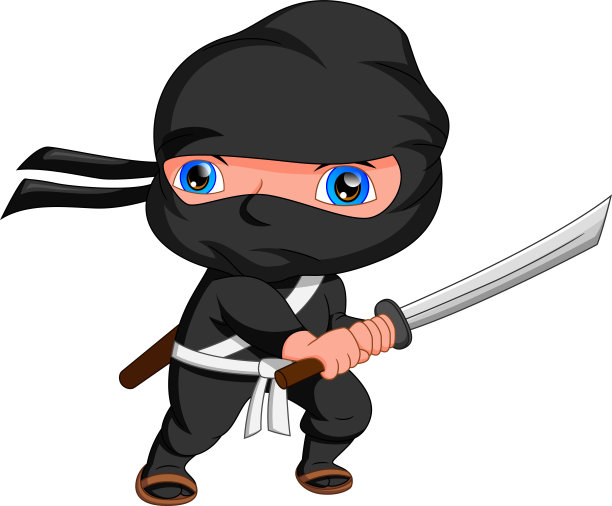 手持剑的忍者卡通造型图片下载