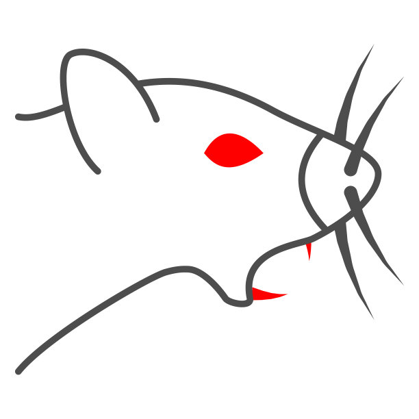 攻击性家鼠细线图标，宠物疾病概念，攻击性宠物标志在白色背景，啮齿动物与攻击性图标在轮廓风格的移动和web。矢量图形。图片下载