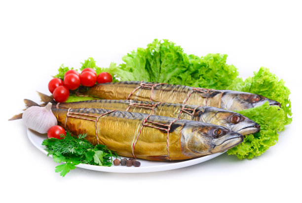 烟熏马鲛鱼隔离图片下载