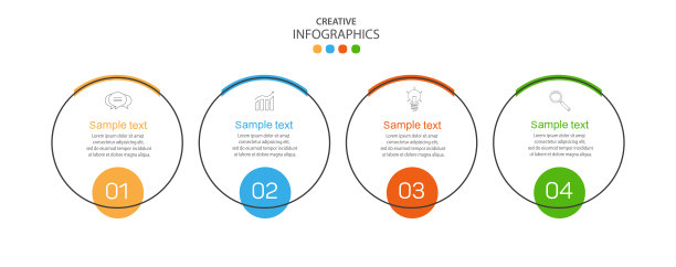 矢量信息图设计模板与图标和4个选项或步骤图片下载