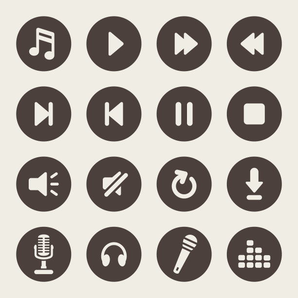 音乐播放器矢量图标图片下载