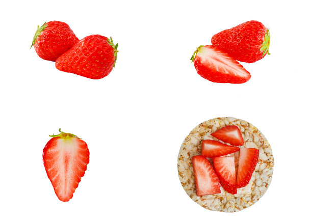 套熟草莓切出来图片下载