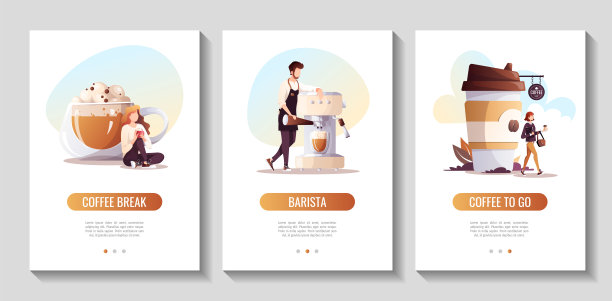 女人喝咖啡。咖啡师和巨大的咖啡机。拿着纸杯咖啡的女人。咖啡厅，休息，咖啡吧，餐厅的概念。图片下载